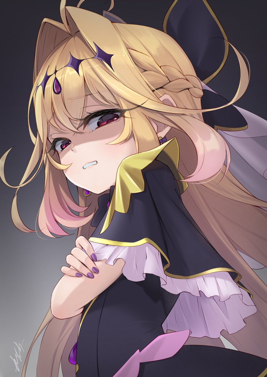 mesonchu's tweet photo. ゴミ���見るような目のシャドウちゃんが見当たらなかったので自分で描きました
#キュアアルカナ・シャドウ https://t.co/yhJ7B7K7p7