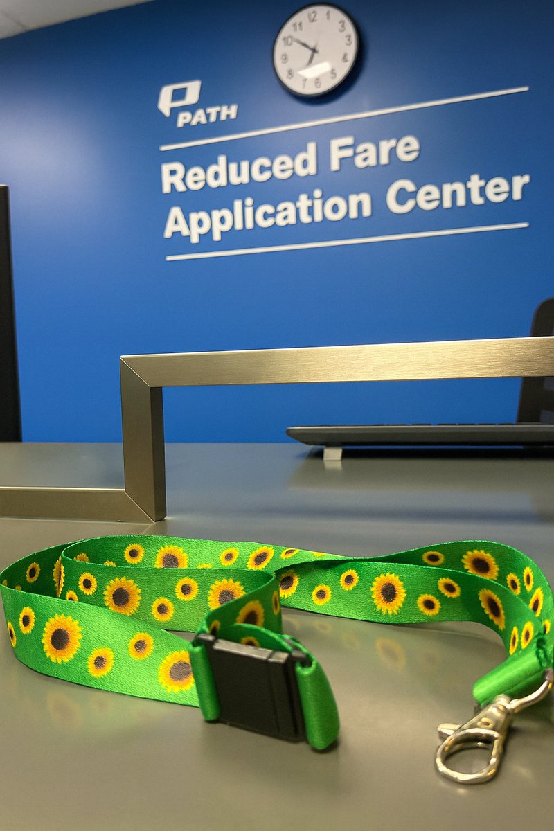 PATHTrain's tweet image. Sunflower Lanyards are a way for riders with hidden disabilities to signal to PATH staff that they may need additional support while traveling.

Get one for FREE at the Reduced Fare Application Center, located on the concourse level of PATH’s Journal Square Station, PATHursday…