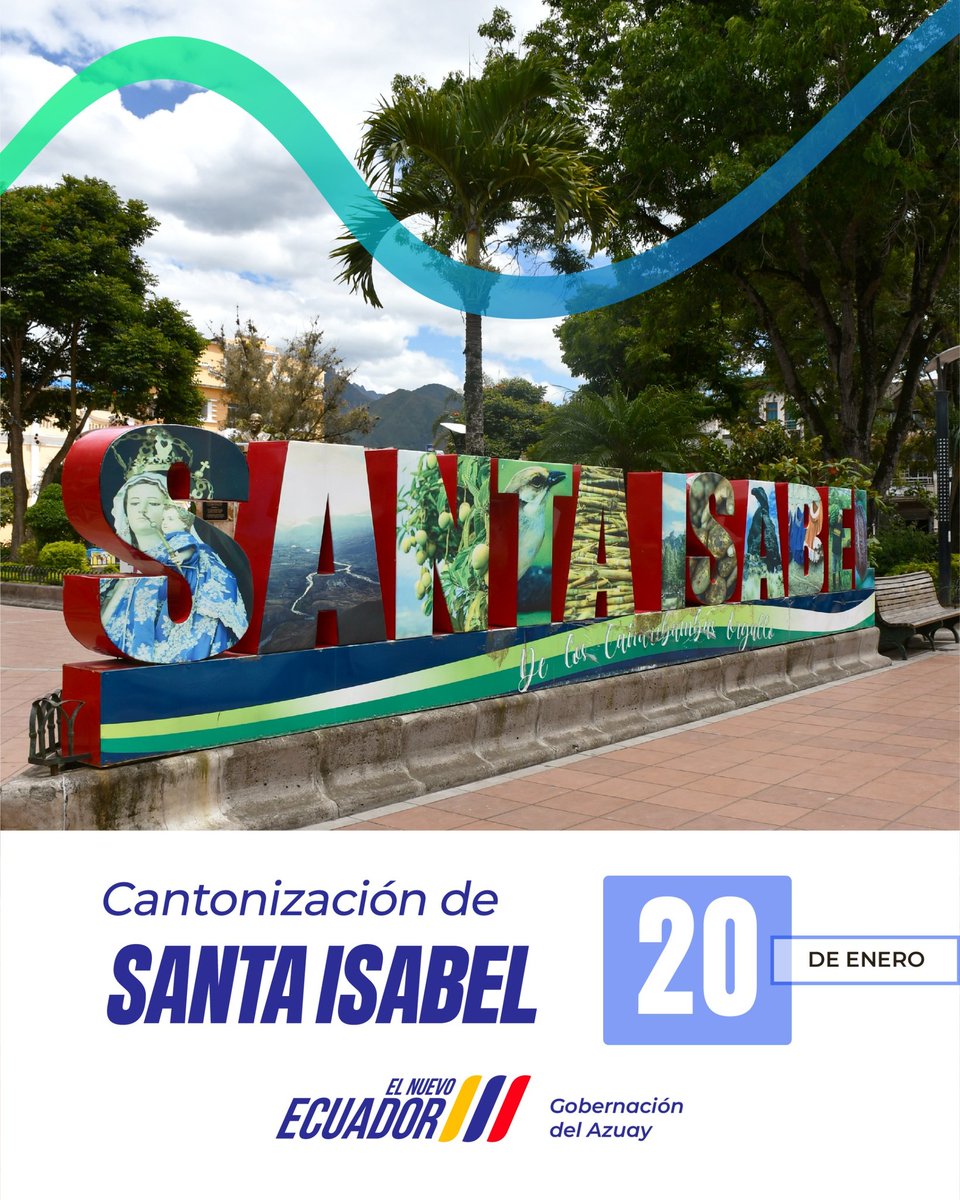 goberazuay's tweet image. 👉🏽 Extendemos un saludo a #SantaIsabel por sus 81 años de cantonización.

Cada aniversario demuestra el arduo trabajo de su comunidad. Resaltamos la diversidad de este cantón azuayo que destaca por sus atractivos turísticos y la riqueza de su suelo. 

#ElNuevoEcuador 🇪🇨