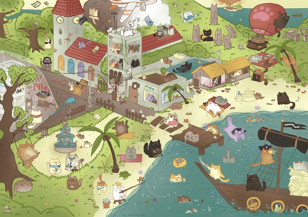 ratatujl's tweet photo. Finally finished this big ass #kittenbeach s1 piece! 😼🖤

This was supposed to be posted at the end of season 1 but technical issues won 😔 BUT better late than never! https://t.co/P7AFClyIyv