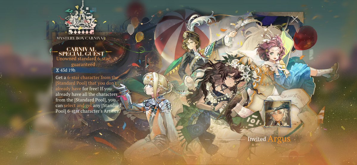 r1999daily's tweet image. What character did you get from the random 6 star ?
Me personally Argus and i hate her a lot so this is really bad -🐬