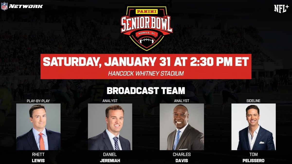 NFLMedia's tweet image. 2026 Collegiate All-Star Game Coverage on @nflnetwork 

🏈2026 American Bowl -- Thursday, Jan. 22 at 8p ET

🏈East-West Shrine Bowl -- Tuesday, Jan. 27 at 7p ET

🏈Panini Senior Bowl -- Saturday, Jan. 31 at 2:30p ET

🏈HBCU Legacy Bowl -- Saturday, Feb. 21 at 4p ET

Full details:…