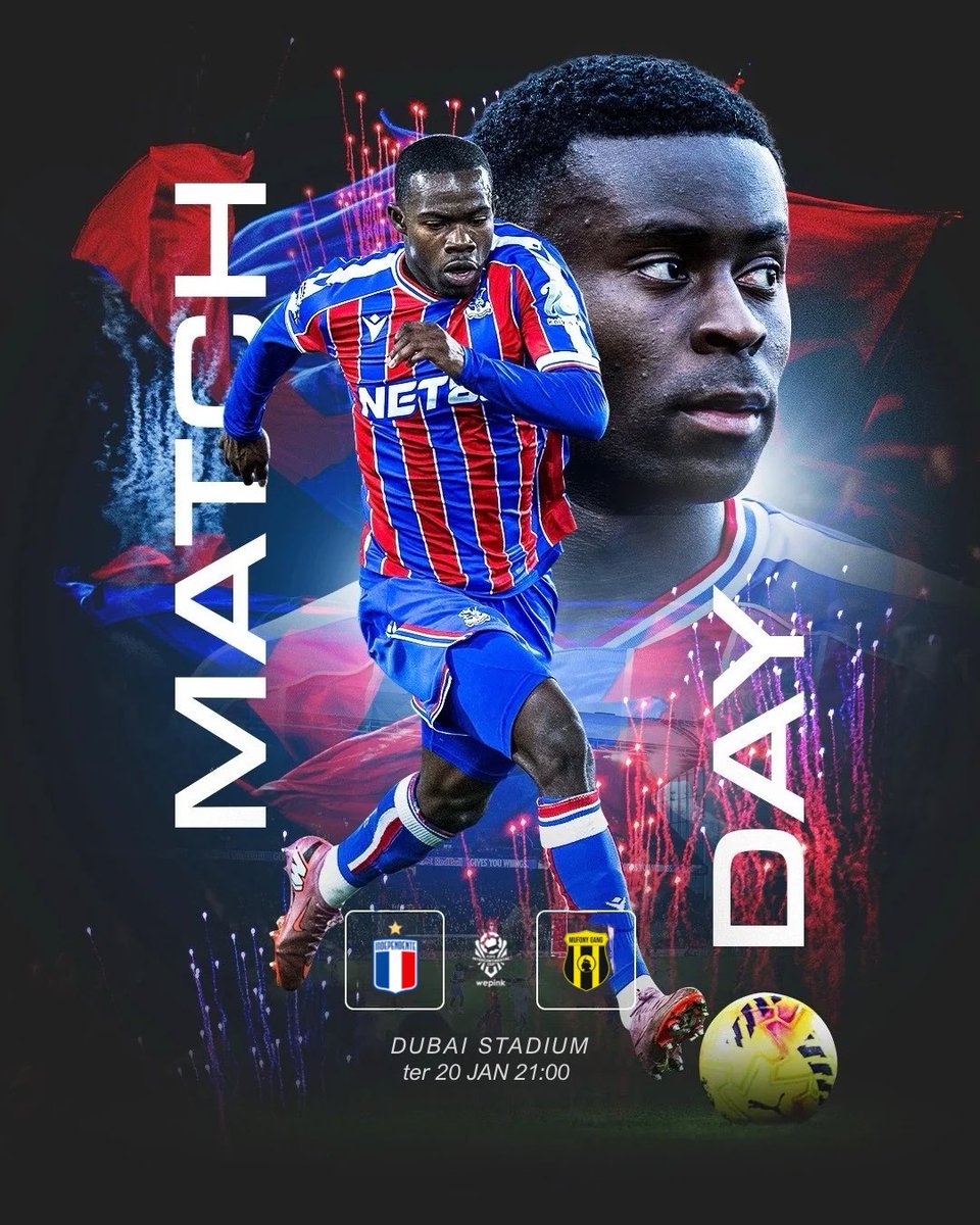 Dia de Indepas, dia de #GarraTricolor! 🇨🇵🦁

🔜Hoje o Independente enfrenta o Mufony Gang, às 21:00, no Dubai Stadium, pela grande final da Copa Intercontinental!

📺 Transmissão ao vivo pela Goal TV.