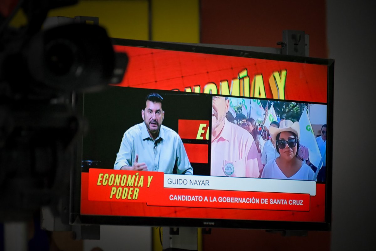 Hoy en ECONOMÍA Y PODER 📍
Gracias por la invitación. 
#PrimeroSantaCruz 🩷💚
#Guidogobernador