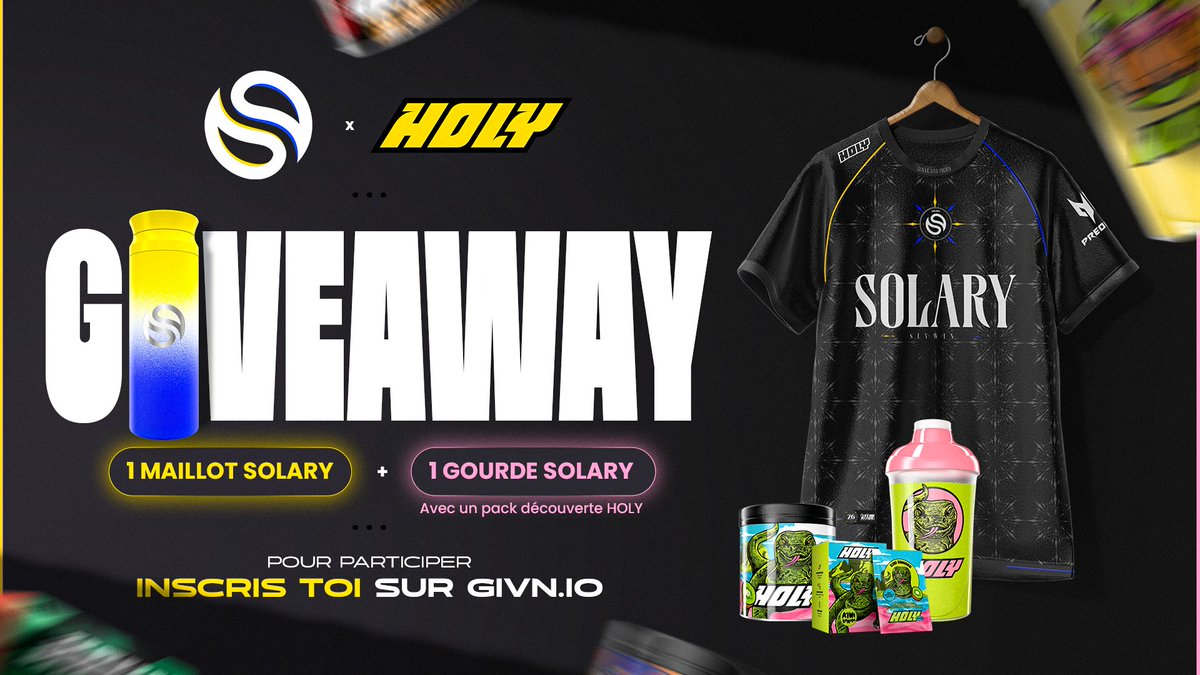 SolaryTV's tweet image. Les frères de chez @Holysquad_fr nous soutiennent pour une année de plus, et en plus ils vous régalent avec un pack incroyable :
🎁 1 Maillot 2026
🎁 1 Gourde Solary
🎁 1 Pack découverte

👉 Pour participer, rendez-vous sur GIVN.IO :
givn.io/g/Solary/solar…