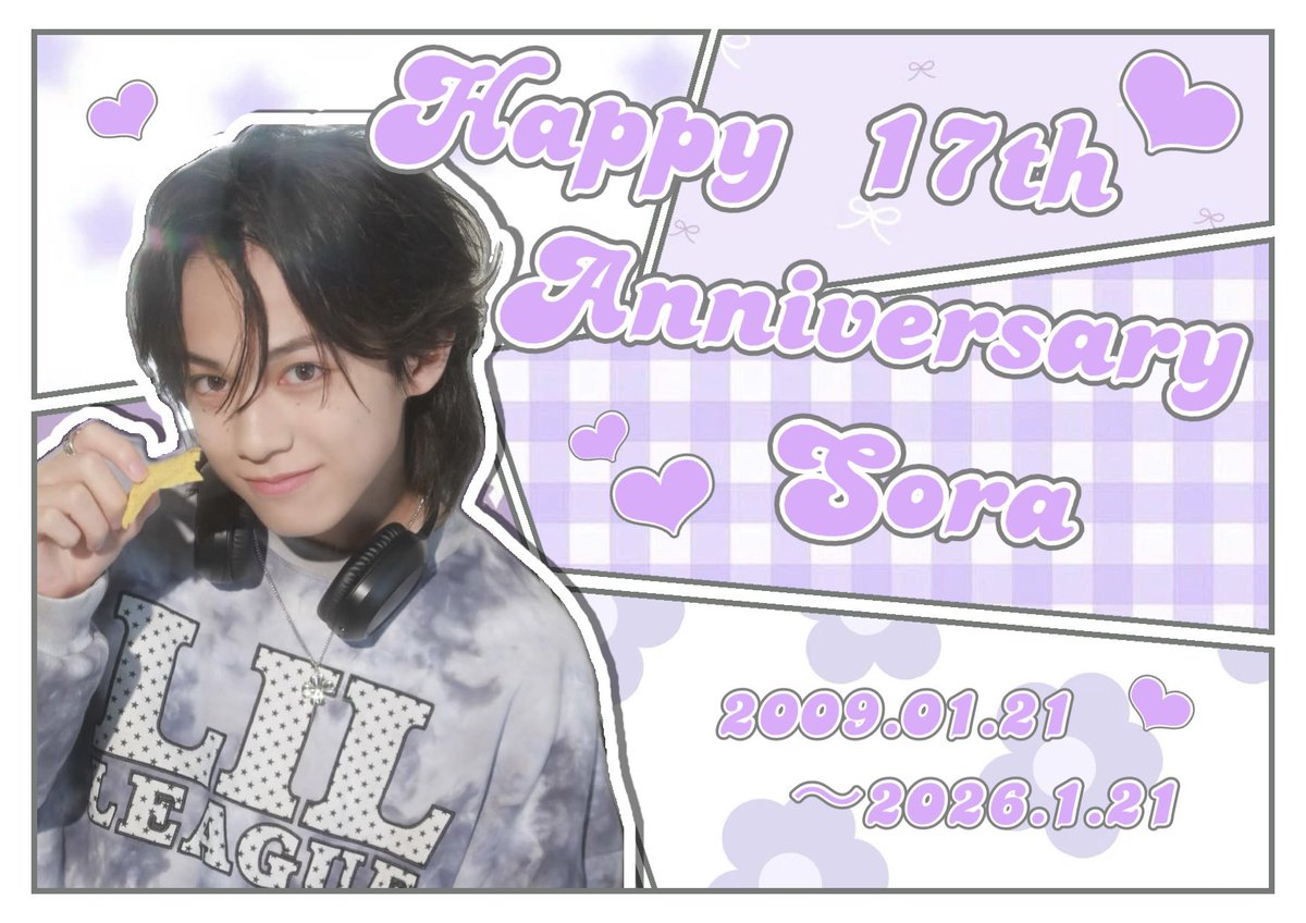 so___ramai's tweet photo. #難波碧空 くんの誕生日まで‼️
あと0日🫵🏻💜
そらくん17歳おめでとう🥹
よかったらALT見てね💞 https://t.co/XrwEuau0AW