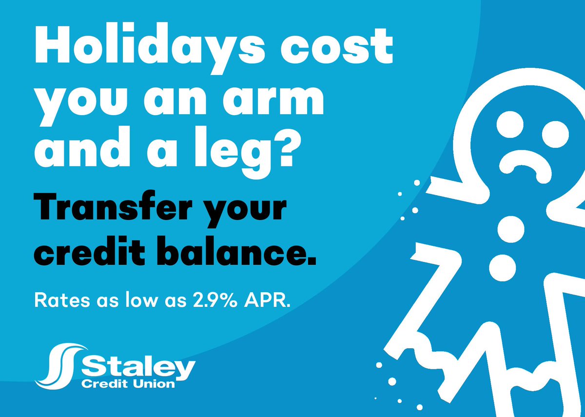 Our 2.9% balance transfer offer continues through the end of February, but the rate carries over for a full 12 months!

Switch to our Platinum Visa card and stop paying those high rates on your other credit cards!

staleycu.com/cards/actions/…