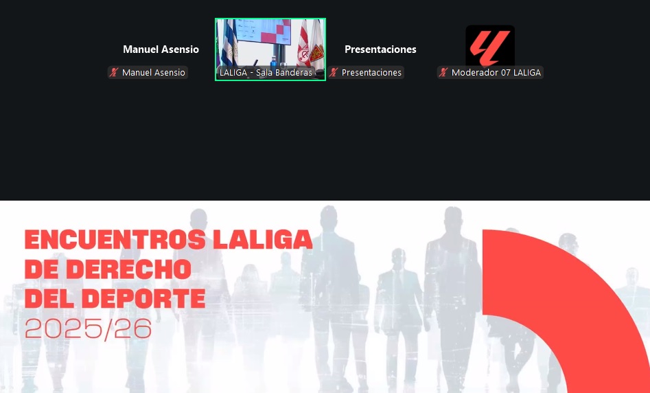 Comenzamos sesión de encuentros de derecho deportivo <a href="/LaLiga/">LALIGA</a> <a href="/FundacionLaLiga/">FUNDACIÓN LALIGA</a> Temas de hoy:
⚖️Jurisprudencia y legislación de actualidad.
🤼MMA en España: régimen jurídico aplicable y modelos de relación con los luchadores.
💵El control de los ingresos generados por el deporte.