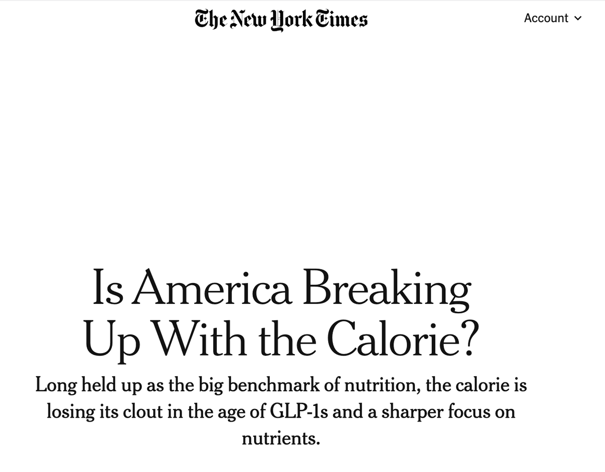 drjasonfung's tweet photo. The Calorie concept is dead, says the NYTimes. I'm quoted in this article that covers its history and demise. https://t.co/TEAaBMJlyR https://t.co/qHzltTwFaR