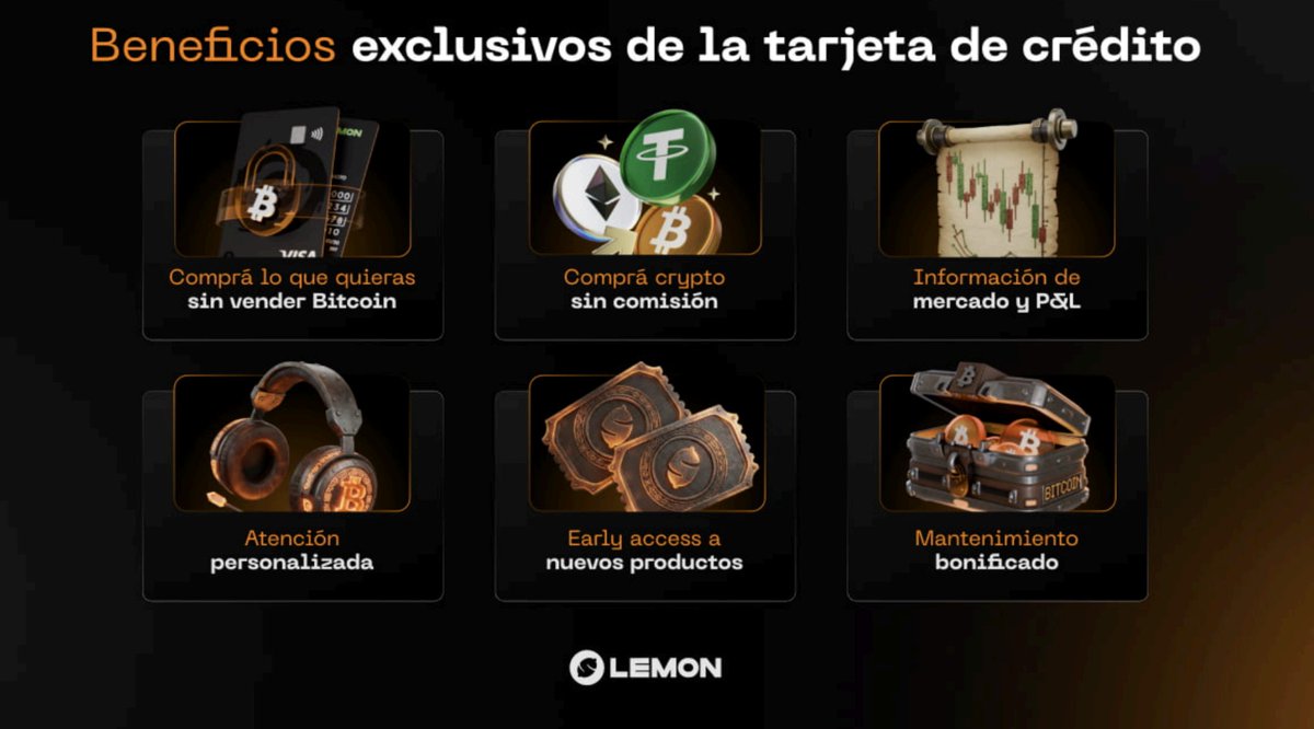 🔥 Beneficios exclusivos si tenés la tarjeta: ✓ Compras de crypto sin  comisión ✓ Cashback en Bitcoin ✓ Beneficios exclusivos y early access 😎  Lemon convierte el ahorro en BTC en una