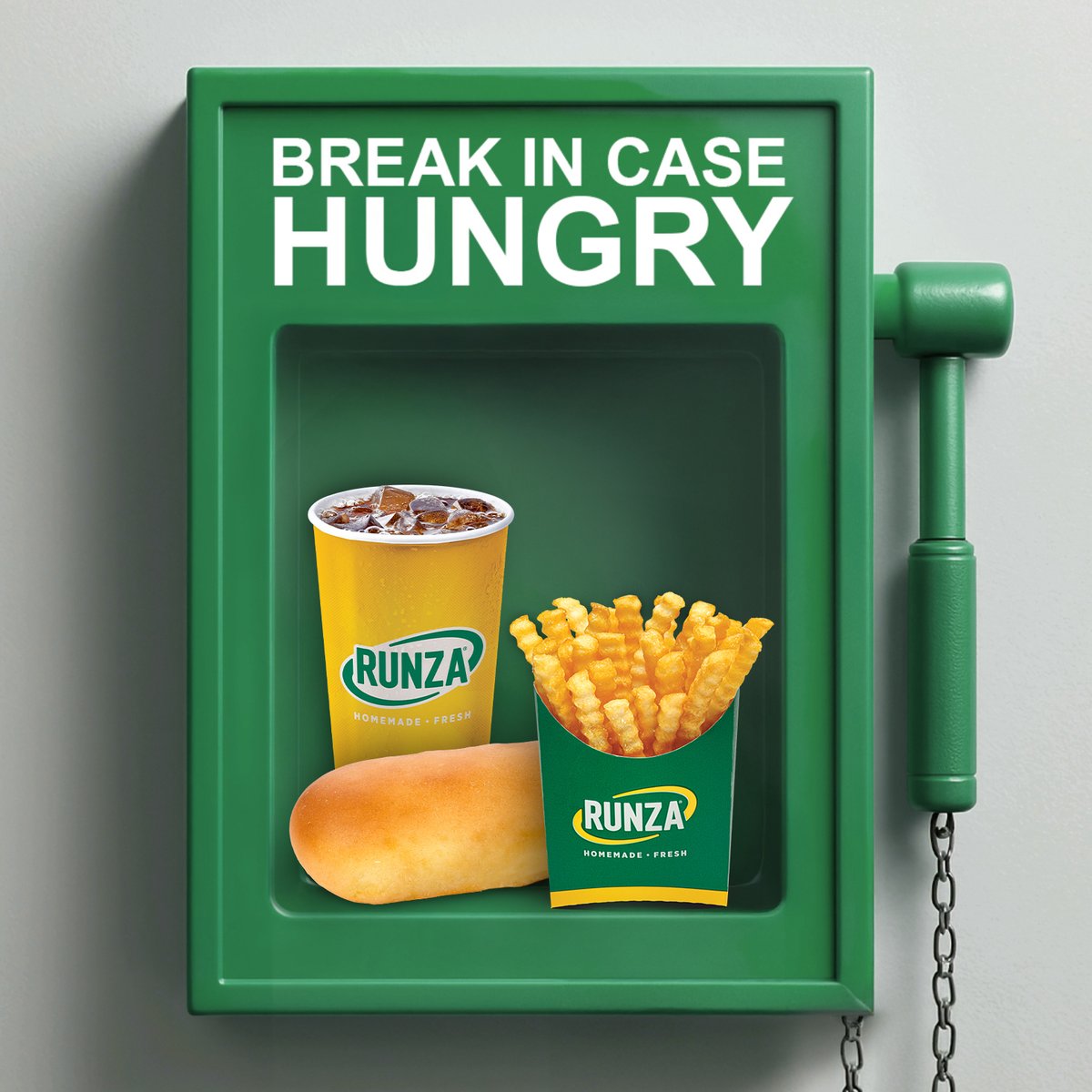 Runza's tweet image. this cold is an emergency! 

the coldest temperature in Runza territory at 6am was 0 degrees. that means your Original Runza sandwich is FREE today when you purchase fries &amp;amp; a medium drink!
