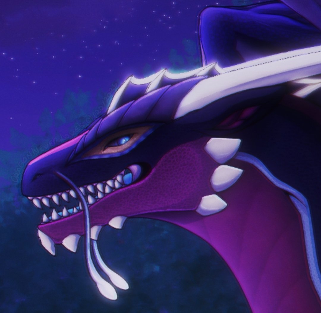 MekanipWrites's tweet photo. You are walking through the field at night when a majestic dragon steps out into the moonlight. He gives you this look. What is your reaction? 
(Will post the full picture later.) 
Artist: DragonNeverLoves https://t.co/KDGvx9GQQr