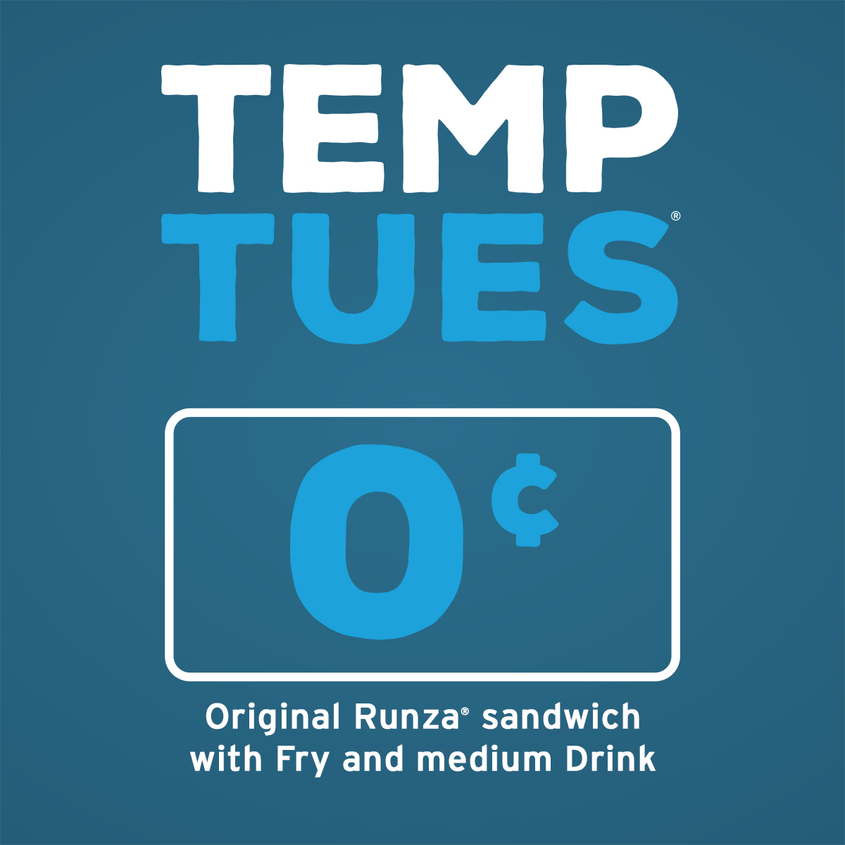 Runza's tweet image. this cold is an emergency! 

the coldest temperature in Runza territory at 6am was 0 degrees. that means your Original Runza sandwich is FREE today when you purchase fries &amp;amp; a medium drink!