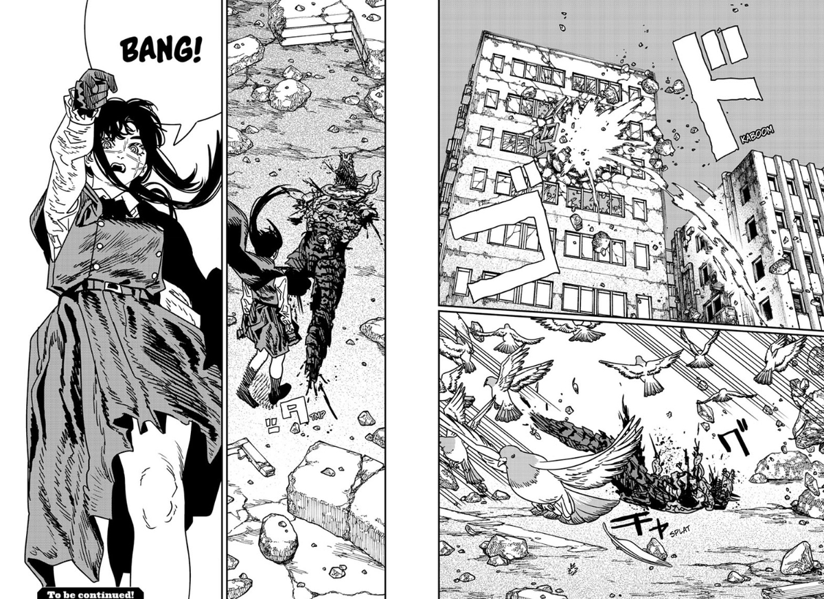 Ichigo_WD's tweet photo. #csm227 With the focus on the birds on this page, it gives me the feeling this arc is starting to wrap up.

My prediction is that this fight is over in the next 1 - 2 chapters. https://t.co/m7dD5vgvvt