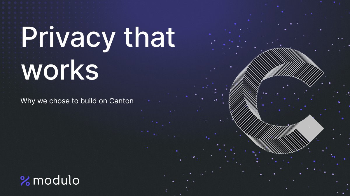 We didn’t just choose <a href="/CantonNetwork/">Canton Network</a> for hype.

We chose it because financial apps thrive when privacy, incentives, and data integrity come first.

Canton is built for institutions, composability, and real economic workflows.

That matters if you’re building something meant to