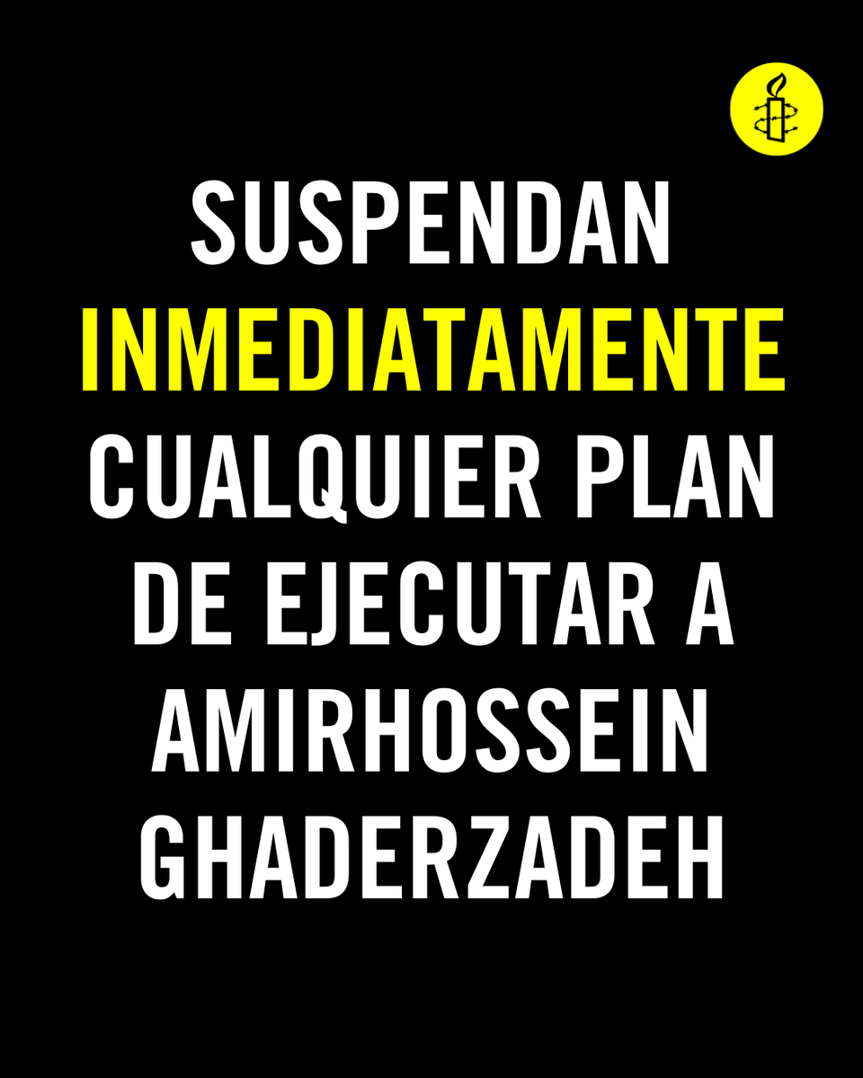 URGENTE. 🔴 Las autoridades iraníes deben suspender inmediatamente cualquier plan para ejecutar a Amirhossein Ghaderzadeh, de 19 años, detenido desde el 09/01 por participar en las protestas de Rasht, y dejar de utilizar la pena de muerte como arma contra manifestantes.