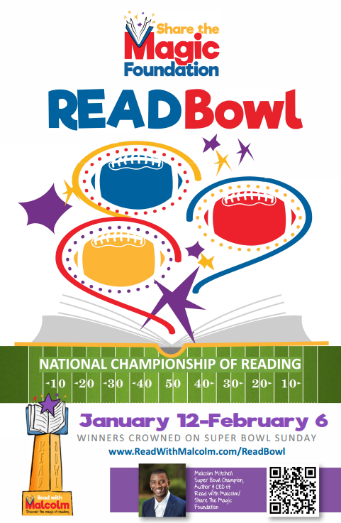 Let’s huddle up and READ! Every page counts in our Read Bowl, grab a book and help our school score big! Remember to log your reading on your reading log every night!