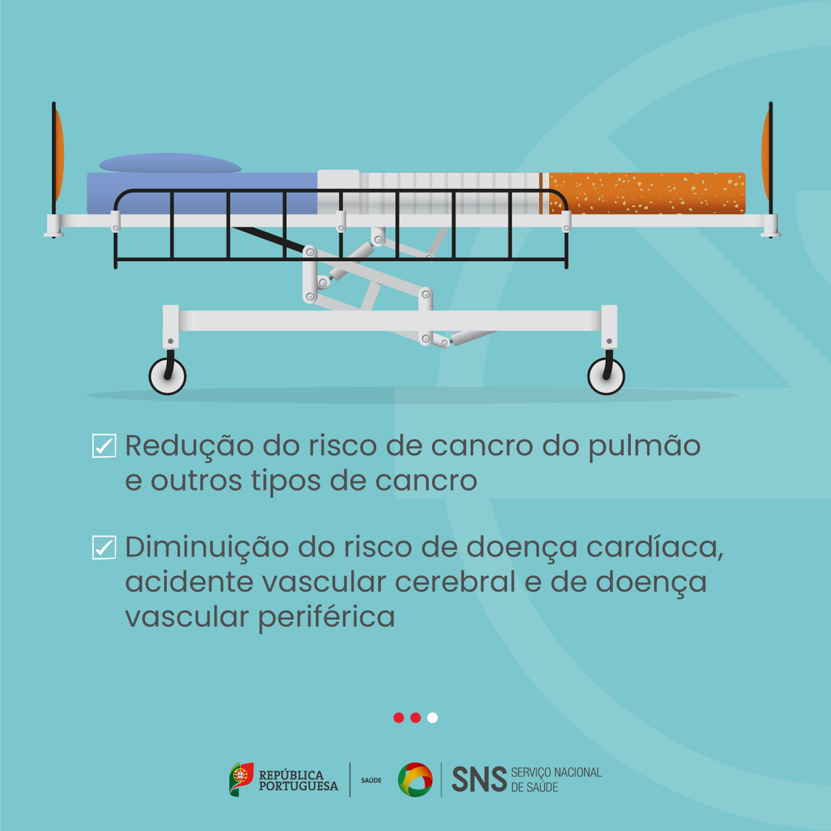 SNS_Portugal's tweet photo. Sabia que parar de fumar diminui o risco de doença cardíaca e de doença pulmonar? Lembre-se: não fumar é a melhor decisão para proteger a sua saúde e a das outras pessoas. 🚬❌#Saúde #SNS #NãoFumador #Tabaco #SemTabaco
©👉 @DGSaude https://t.co/nABMT7dRIL