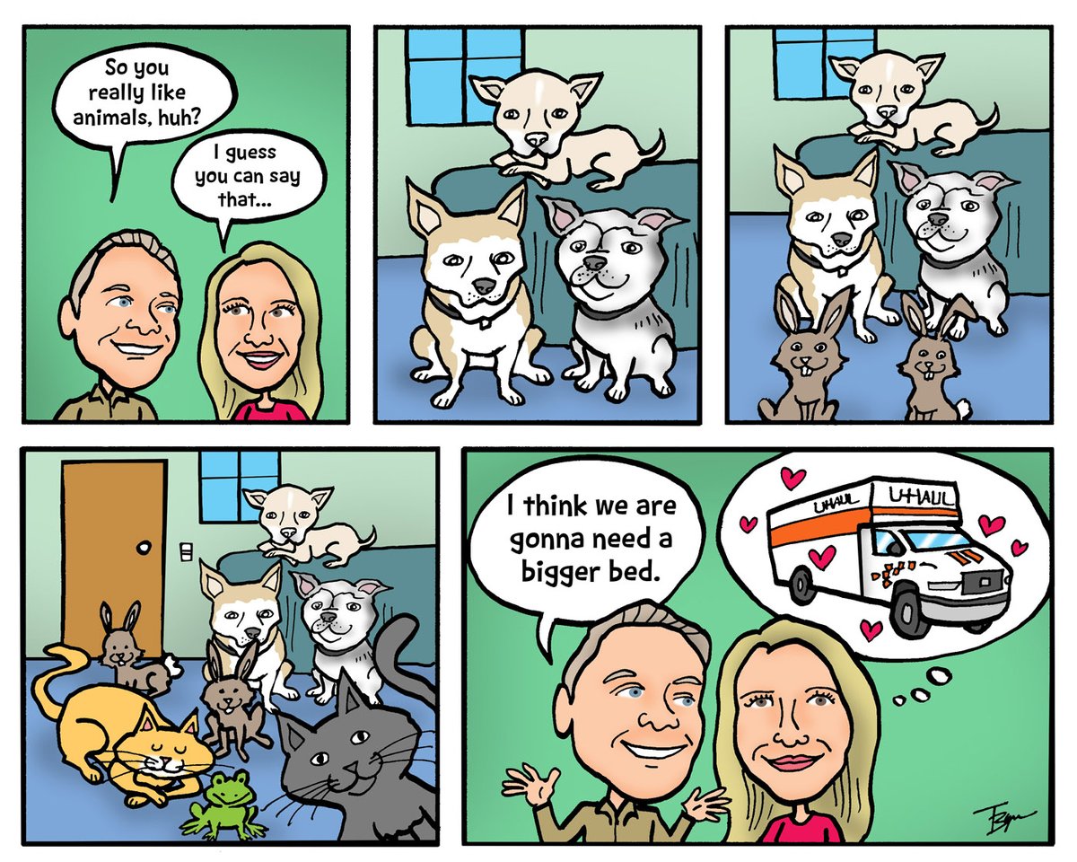 Custom #comicstrip dealing with multiplying pets
#drawing #illustration #cartoon #comics #freelance
etsy.com/shop/TBToons