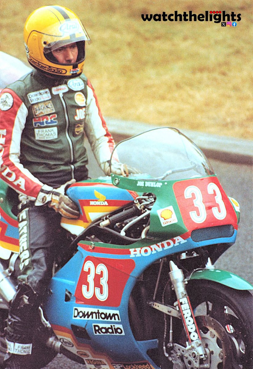 roadsandtracks's tweet image. Concentration epitomised as Joey and his big Honda wait on the starting grid at the 1983 Mid Antrim 150