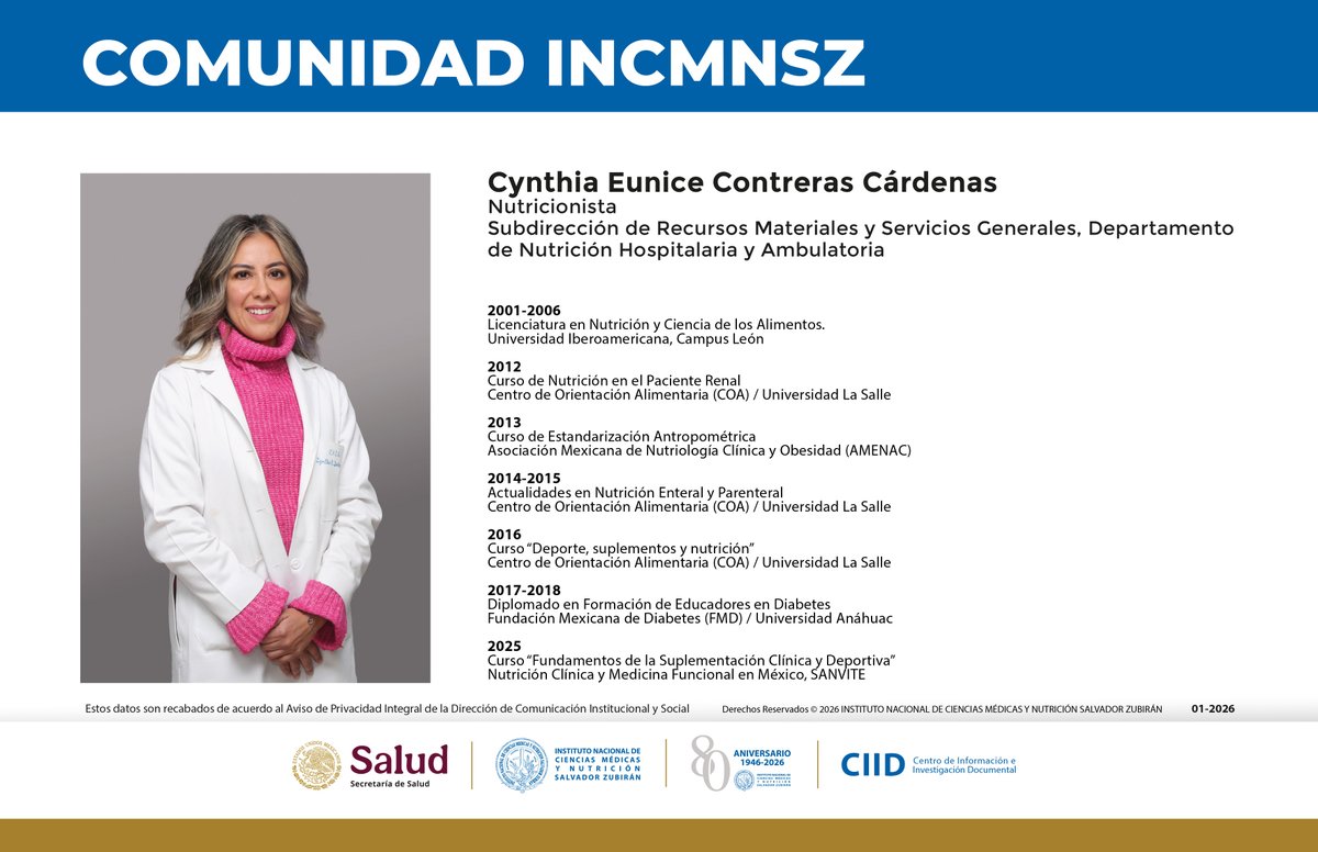 incmnszmx's tweet photo. #INCMNSZ #CIID #ComunidadINCMNSZ https://t.co/sf7pLCRxGq