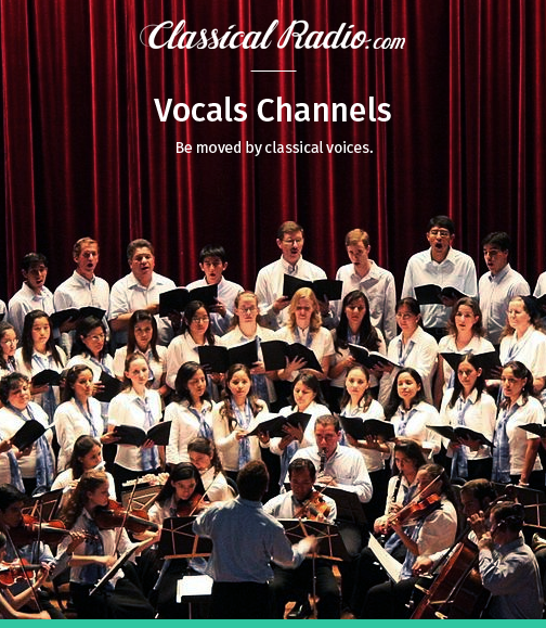 ClassicalHQ's tweet photo. Operas, Choral Works, Gregorian Chant, Songs &amp; Lieder, and more! Find your favorite classical vocal channel by selecting “Vocals” under “Style Filter” on our app or website:
https://t.co/mZT5WQw9dQ

•

#ClassicalVocals #Operas #ChoralWorks #ClassicalRadio #ClassicalMusic https://t.co/andv1XWnKh