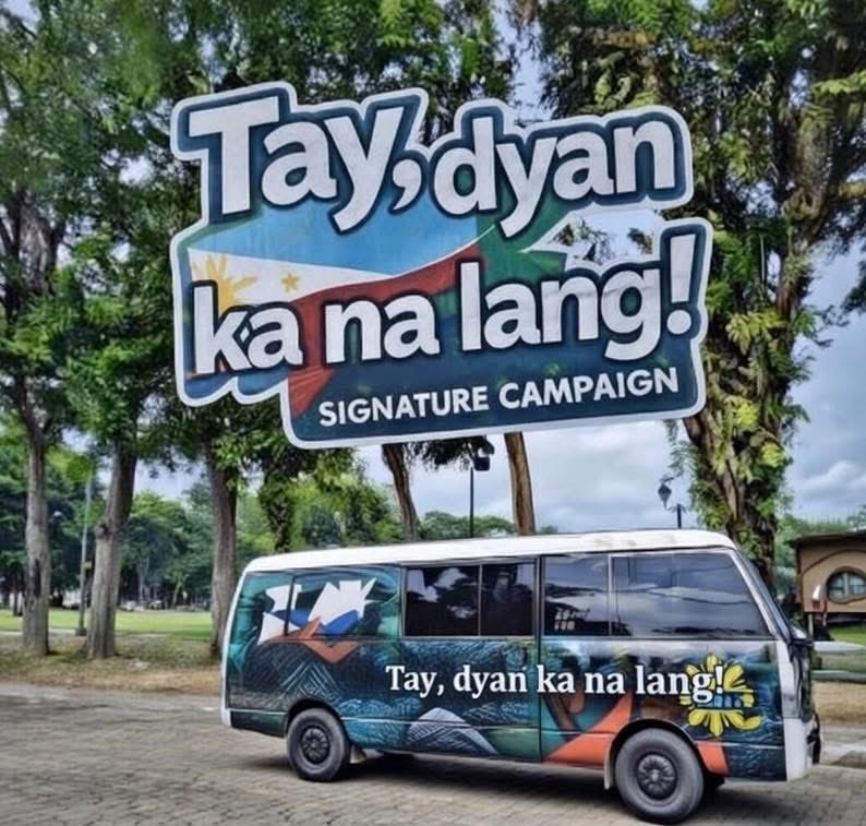 Umabot na daw sa iba’t-ibang lugar ang “Tay Kami Naman” signature campaign van. Ang hinihintay ko yung isang van.  Pipirma talaga ako.