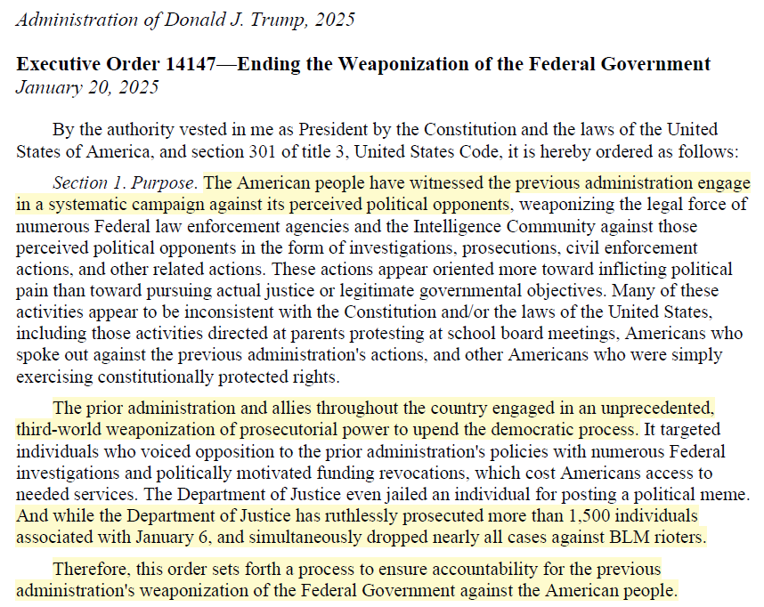 FreeStateWill's tweet photo. One year ago today...

Pam Bondi is still failing to comply with President Trump's executive order on the weaponization of government against J6ers. https://t.co/Lc9zPLjQZE