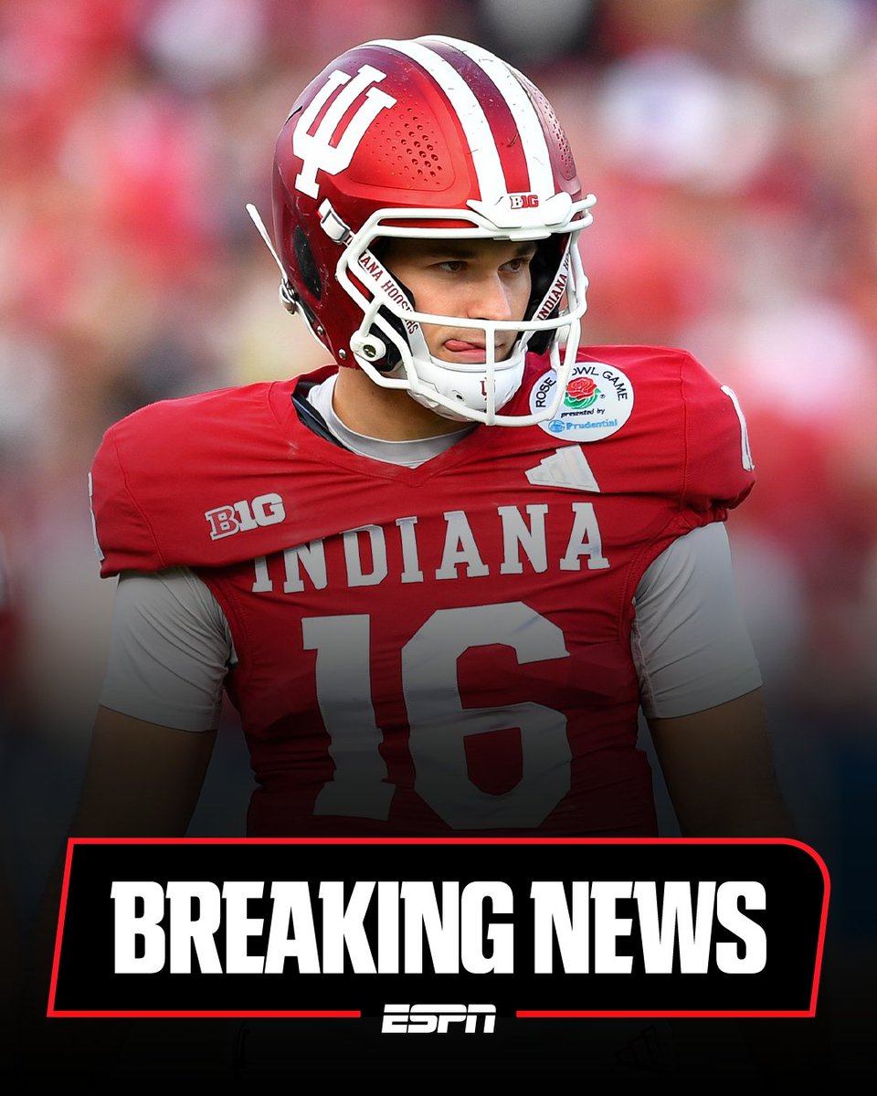 espn's tweet image. Breaking: Indiana backup QB Alberto Mendoza entered the NCAA transfer portal Tuesday, sources told ESPN.

Mendoza, the younger brother of Heisman Trophy-winning quarterback Fernando Mendoza, is moving on from the College Football Playoff national champions with three more years…