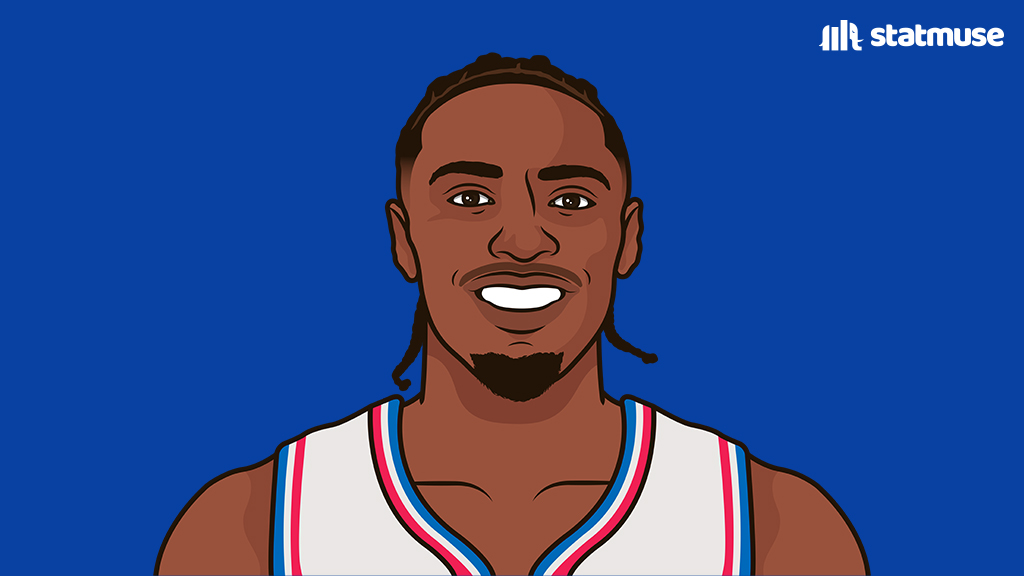 statmuse's tweet image. Players to average 30+ PPG, 2+ SPG and 3+ 3PM: 

— Prime Harden
— Prime Curry

and Tyrese Maxey this season.