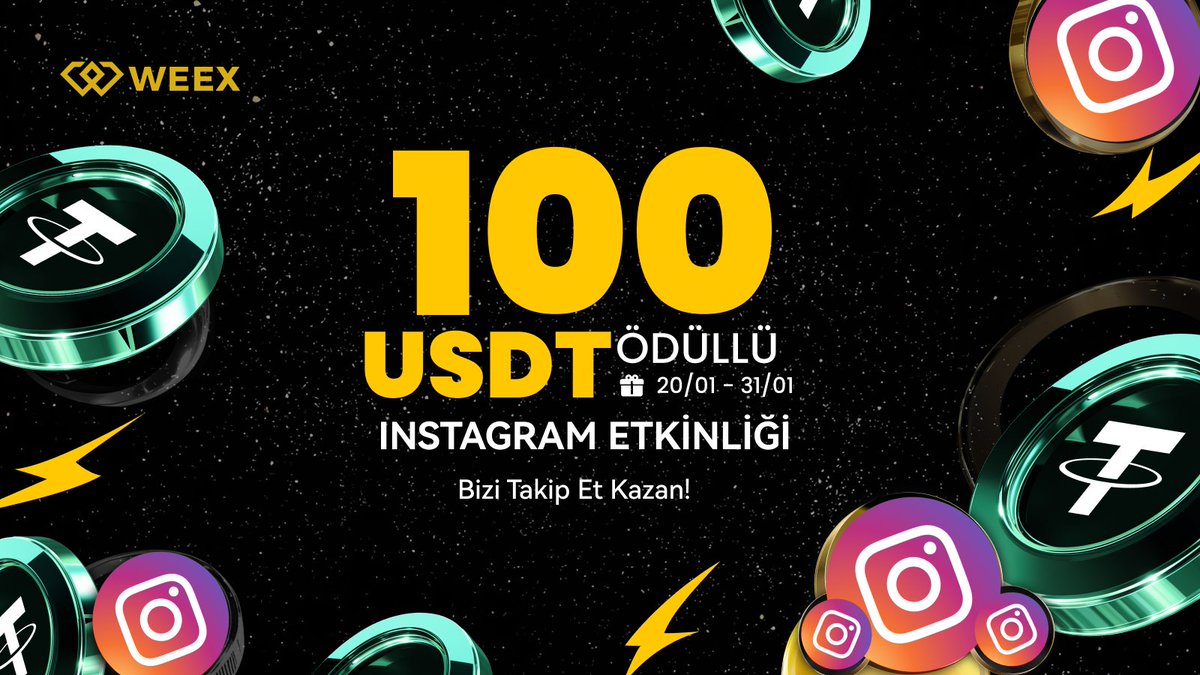 🎁 100 $USDT ÖDÜLLÜ TOPLULUK ÇEKİLİŞİ BAŞLADI!💸
🏆 10 Kazanan / Kişi başı 10 $USDT

WEEX topluluğuna katıl, ödül havuzundan payını kap!

📌 Katılım Şartları:
1️⃣ Instagram’dan takip et 👉bit.ly/weexinstagram
2️⃣ Bu tweet’i beğen ❤️ ve RT 🔁
3️⃣ Yorumlara 2 arkadaşını etiketle 👥