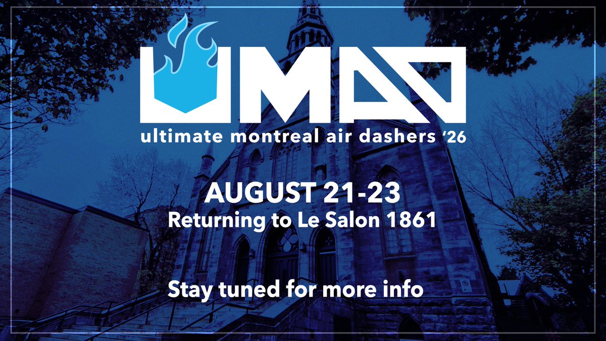 MTL_Airdashers's tweet image. 🗓️SAVE THE DATE!

❤️‍🔥#UMAD2026 returns to THE CHURCH in the heart of Montréal in August! 

🧐More details to come!