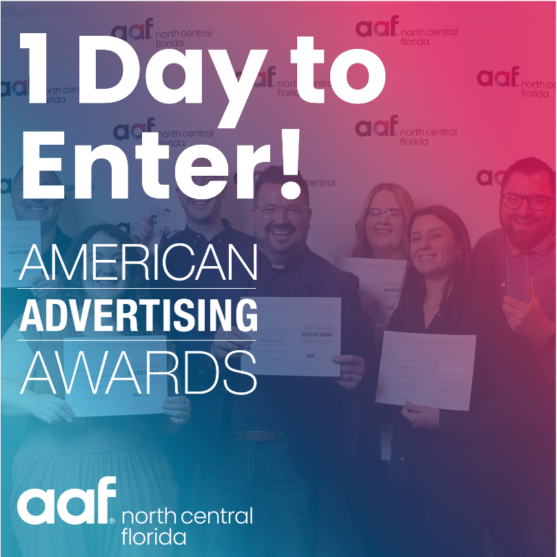 aafncfl's tweet photo. One day to enter! Showcase your team's amazing creative work by entering the 2026 AAF-NCFL American Advertising Awards! The submission deadline is Wed. Jan 21st at 11:59pm. Link in bio. #aaf #aafncfl #winanaddy https://t.co/u2U1jlCbjQ