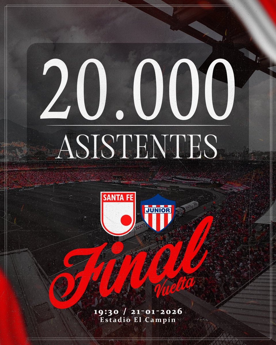 ¡Tu compañía será fundamental en los 90 minutos definitivos 🇮🇩🏆!

Te esperamos mañana en El Campín 🏟️ para vivir 𝐣𝐮𝐧𝐭𝐨𝐬 la final de vuelta de la Superliga BetPlay Dimayor 2026 ⚽️

Adquiere tus entradas 👉🏻 bit.ly/4jWluLN