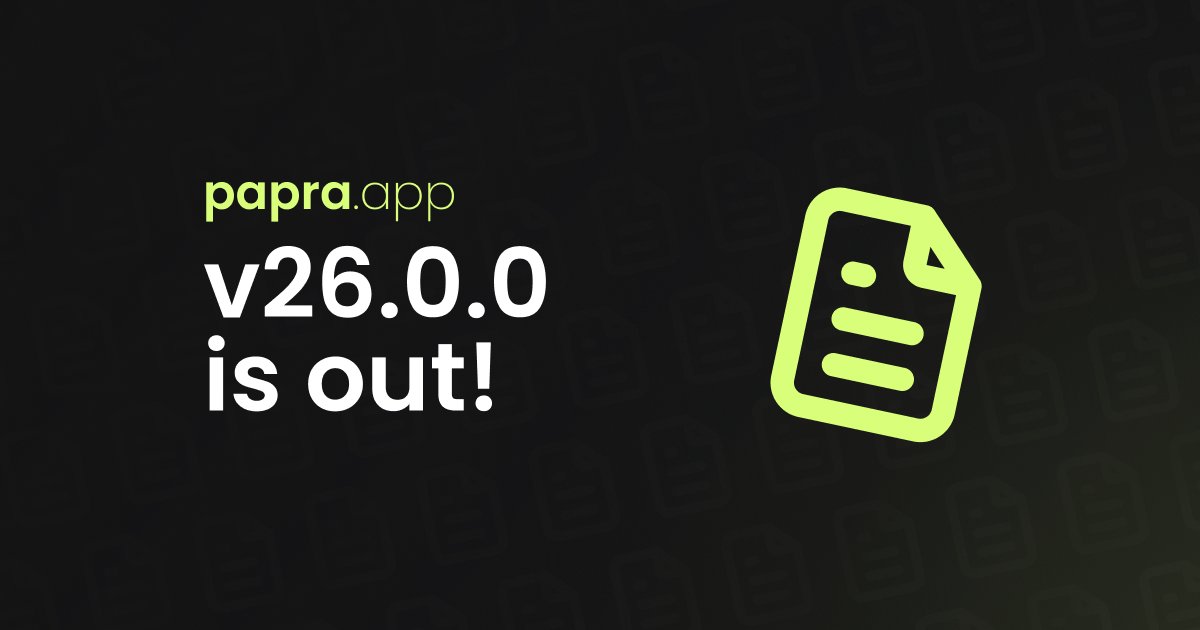 Papra v26.0.0 is out! 🎉

- Advanced search syntax
- Instance administration
- Two-factor authentication (2FA)
- Search speed improvements
- About page with version info
- And more!

#selfhosted #opensource #foss