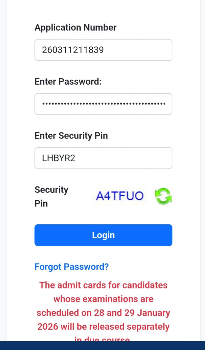 eyesofnishh's tweet image. Dear @NTA_Exams,
I have been trying to download my JEE Main 2026 Session 1 admit card, but it has not been available on the website for the last 4 days. This delay is causing a lot of stress to me. Please resolve this issue urgently.pass=@Rohan292007
#JEEMain2026 #AdmitCardIssue