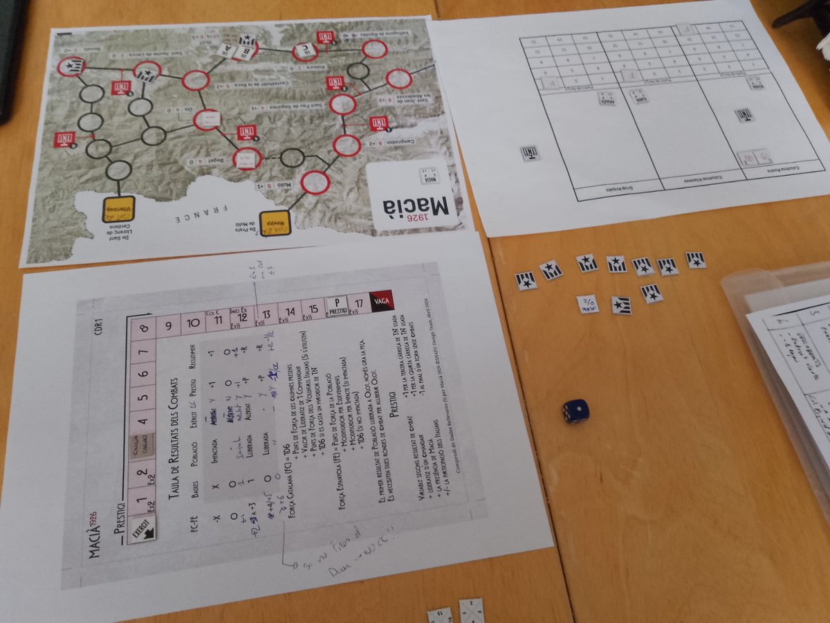 “Macià 1926” will be a solitaire, what-if, small footprint wargame on the planned -but ultimately aborted by French authorities- uprising of Catalan patriots led by Colonel Macià against the Primo de Ribera dictatorship in Spain. Prototype advancing quickly <a href="/SnafuDST/">Team Snafu & SDT</a>.
