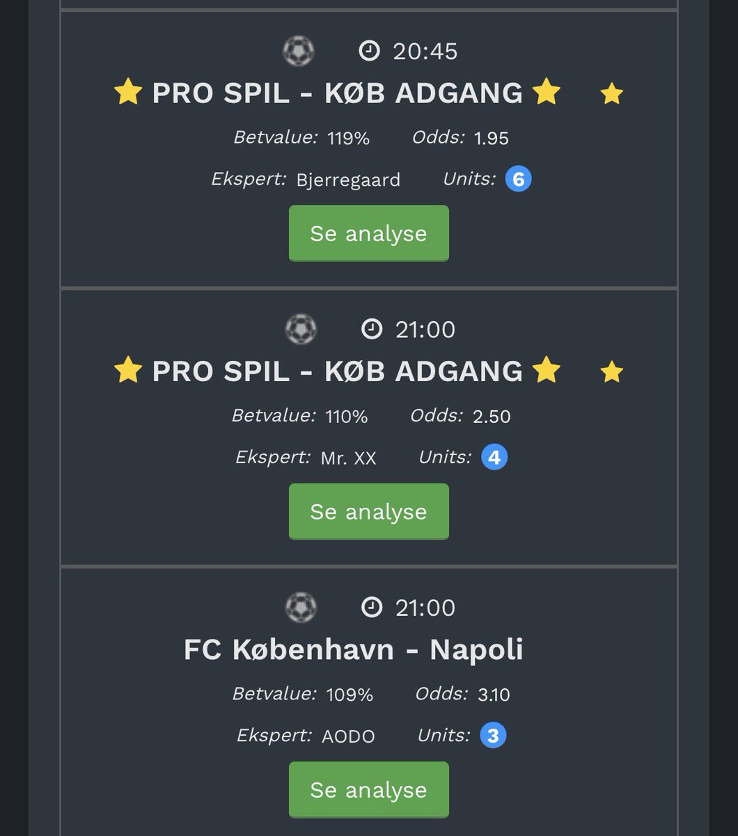 Vi har 8 spilforslag klar på Tipperen.dk - blandt andet 2 styk på FCK vs Napoli!