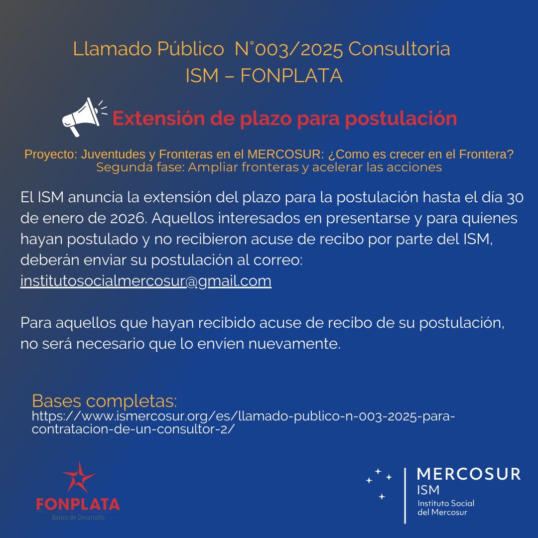 Instituto Social del MERCOSUR (ISM) tweet media