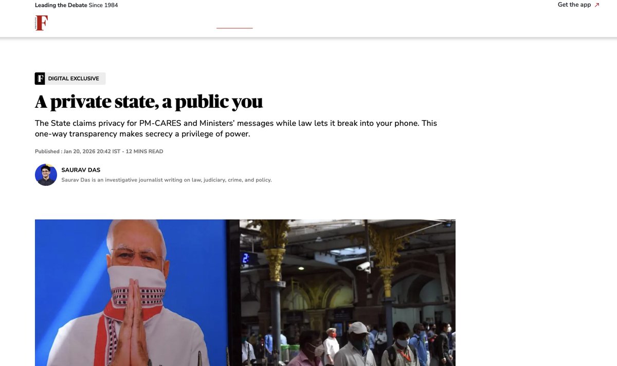 #StoryAlert🚨

I filed one RTI each with the Offices of the Prime Minister, Home Minister, and Finance Minister. The query was simple: please give copies of messages sent by them through any apps to their officers relating to public activity. Redact any national security info.