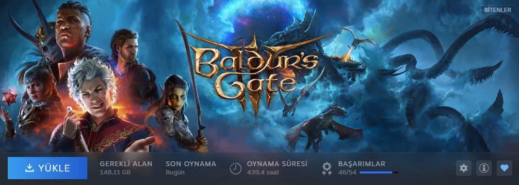 Oyuna başlayalı 3 yıl olmuştu, erken erişimde oynamaya başladım, sağolsun bir arkadaşım hediye etmişti. 200 saat kadar normal zorlukta oynadıktan sonra gittim yanlışlıkla save dosyamı sildim ve en baştan taktisyen zorlukta bitirdim bu sefer. Dünyanın en güzel oyunlarından biri.