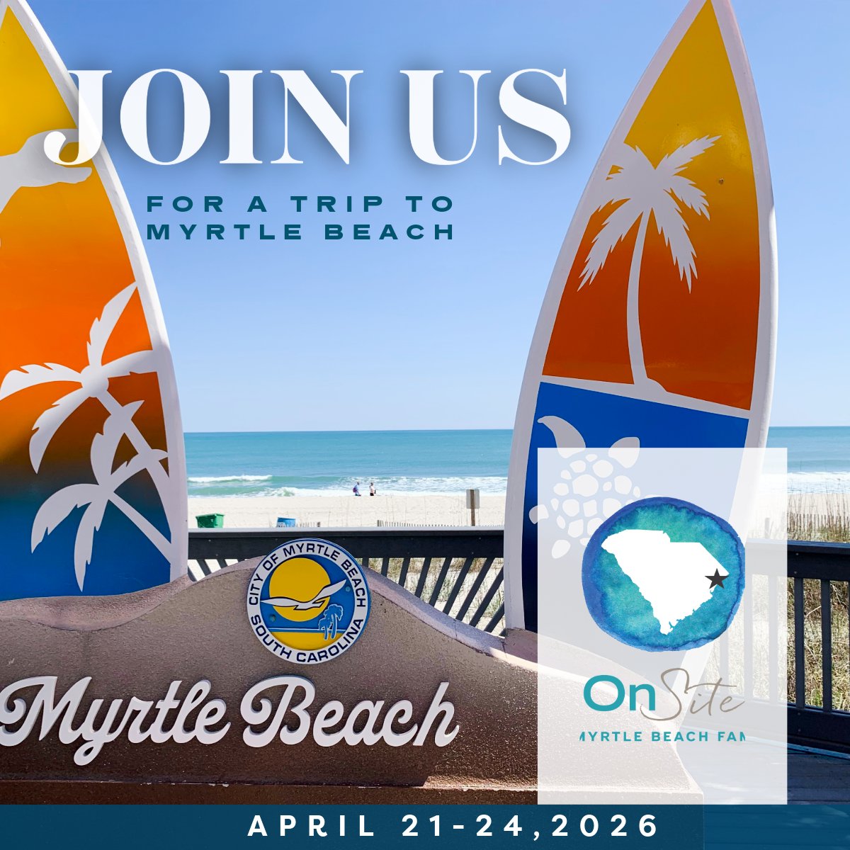Attention student tour operators 📷
We're heading to Myrtle Beach, SC, April 21-24, and you're invited! Join The Group Travel Leader and <a href="/MyMyrtleBeach/">Visit Myrtle Beach</a> for a four-day familiarization tour. Apply here: lnk.bio/s/25344

Registration closes February 27.