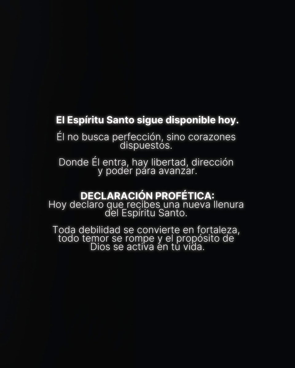 ceadhn's tweet photo. Día 2 
“EL PODER DEL ESPÍRITU SANTO” HECHOS 1:8
“Pero recibiréis poder cuando haya venido sobre vosotros el Espíritu Santo.” 
 
ORACIÓN: Espíritu Santo, lléname una vez más. Activa Tu poder en mi vida, renueva mi fe y guíame conforme a la voluntad del Padre. Amén. https://t.co/naxKGHb7yH