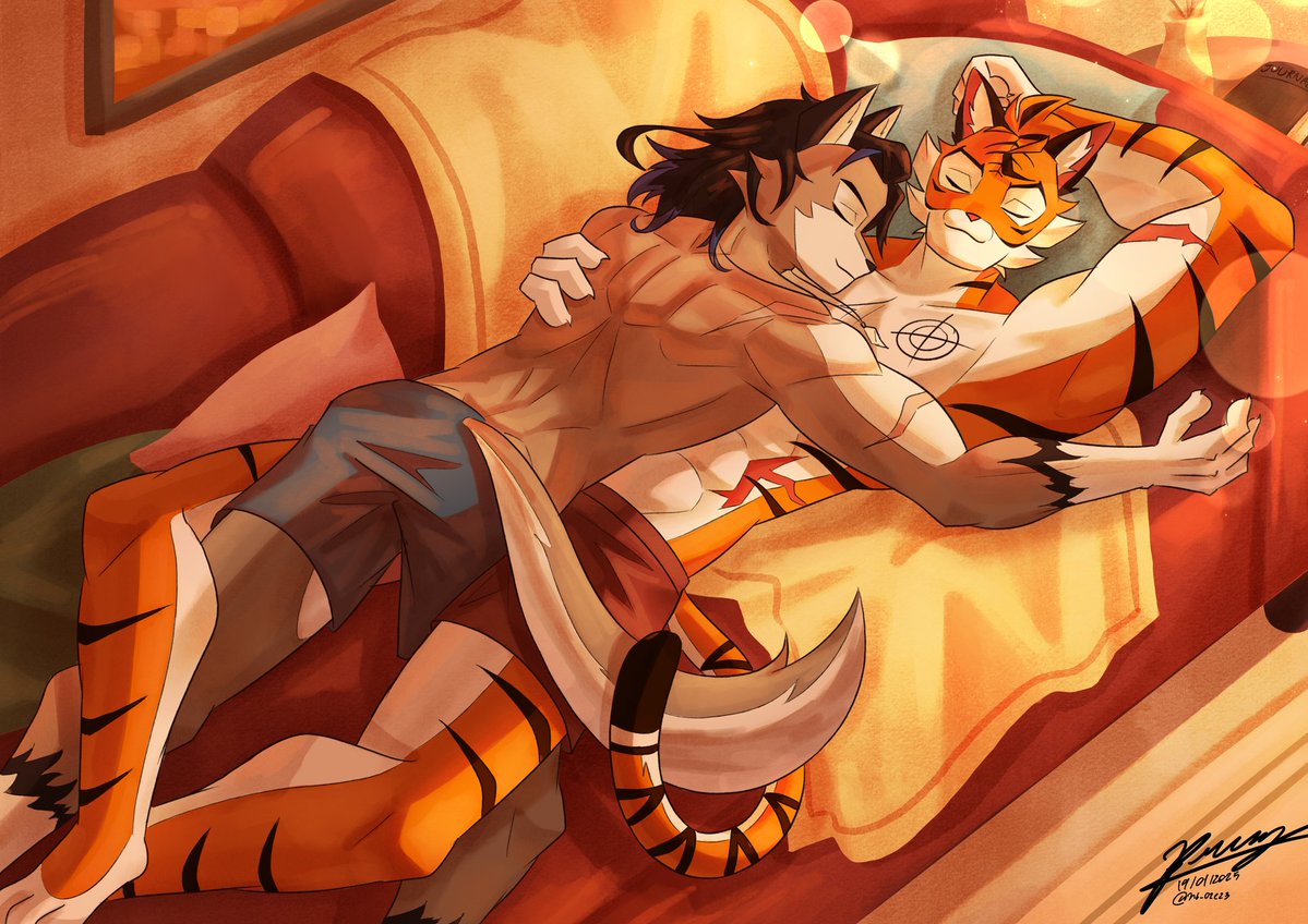 n6_02e23's tweet image. Tiger shark cuddling
#lackadaisy #lackadaisyOC #lackadaisyCats 
Malcolm is OC of @DaikamaZ