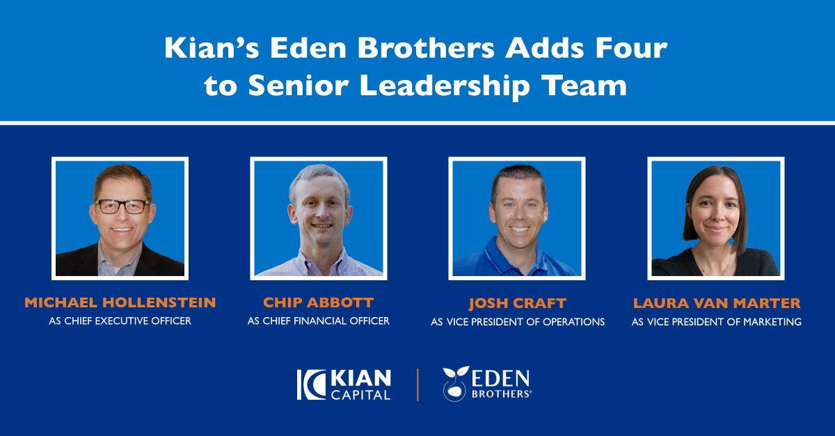 Kian-backed Eden Brothers has strengthened its leadership bench with established operators positioned to support continued organic growth and strategic acquisitions. Learn more here: kiancapital.com/news/kianbacke…
