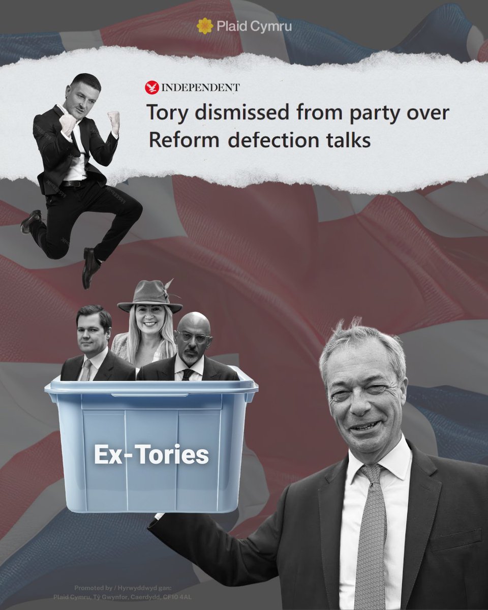 Reform doesn't offer any change from the status quo - they're just a bunch of ex-Tories jumping ship to try and keep their jobs, with yet another Conservative considering defection. 👀

Only Plaid Cymru is focused on delivering for our communities. 🏴󠁧󠁢󠁷󠁬󠁳󠁿