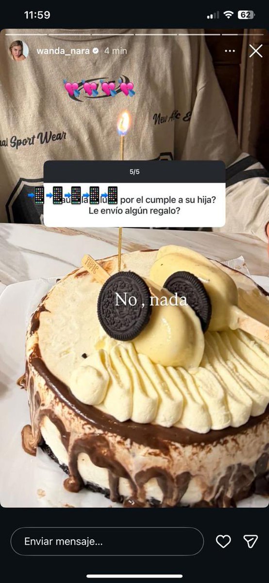 Wandu diciendo que Mauro no le regaló nada a su hija por el cumple, después lo borró 👀