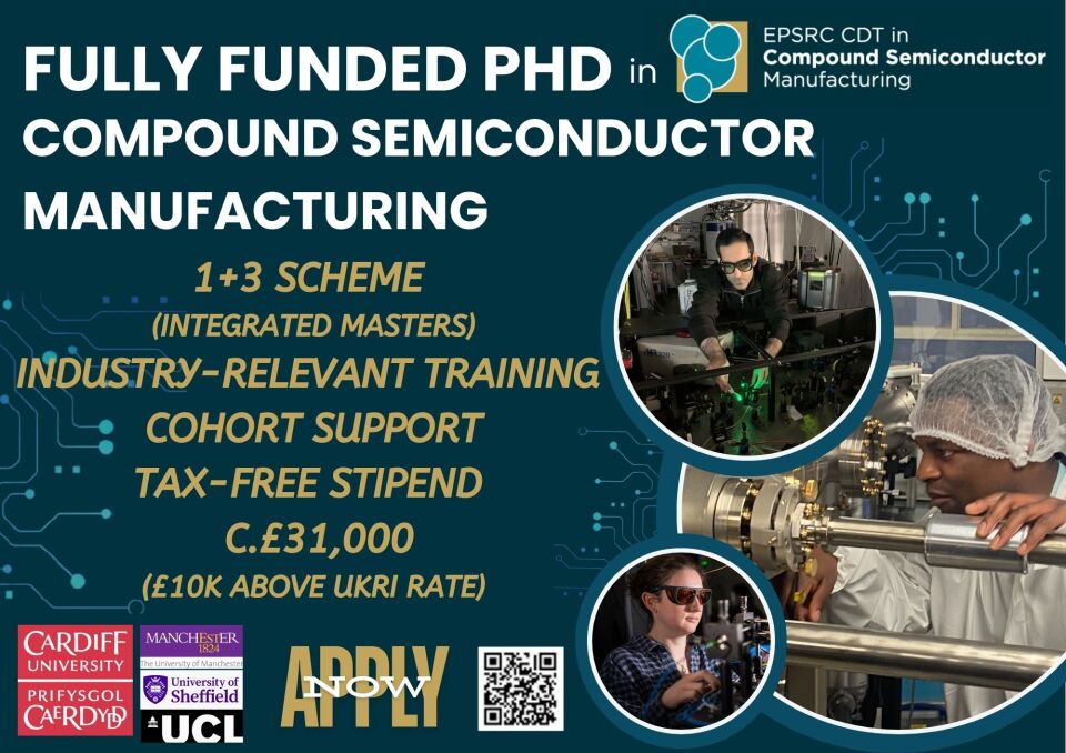 EPSRC CDT in Compound Semiconductor Manufacturing tweet media