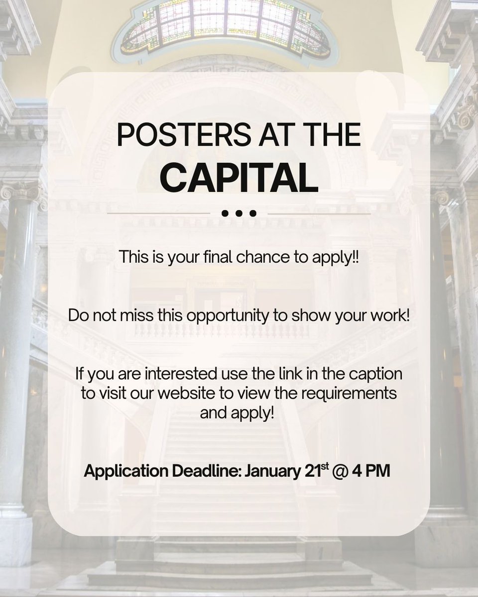 Last chance to apply for Posters at the Capitol! Don’t miss the opportunity to showcase your amazing research!

Link to our website: inside.nku.edu/gero/outreach-…