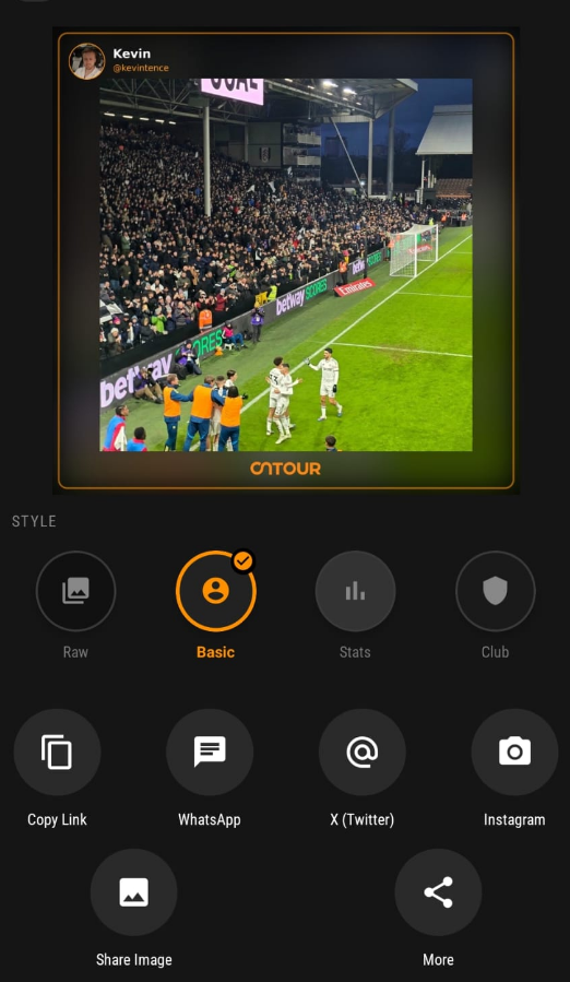 kevintence's tweet photo. New ONTOUR update is live @ontourfootball ✅

Improved timeline looks, sharing feature with frames (alpha stage, frames will be changed), massive performance improvements, and loads of bug fixes

happy football touring people https://t.co/UaJRqTcul4